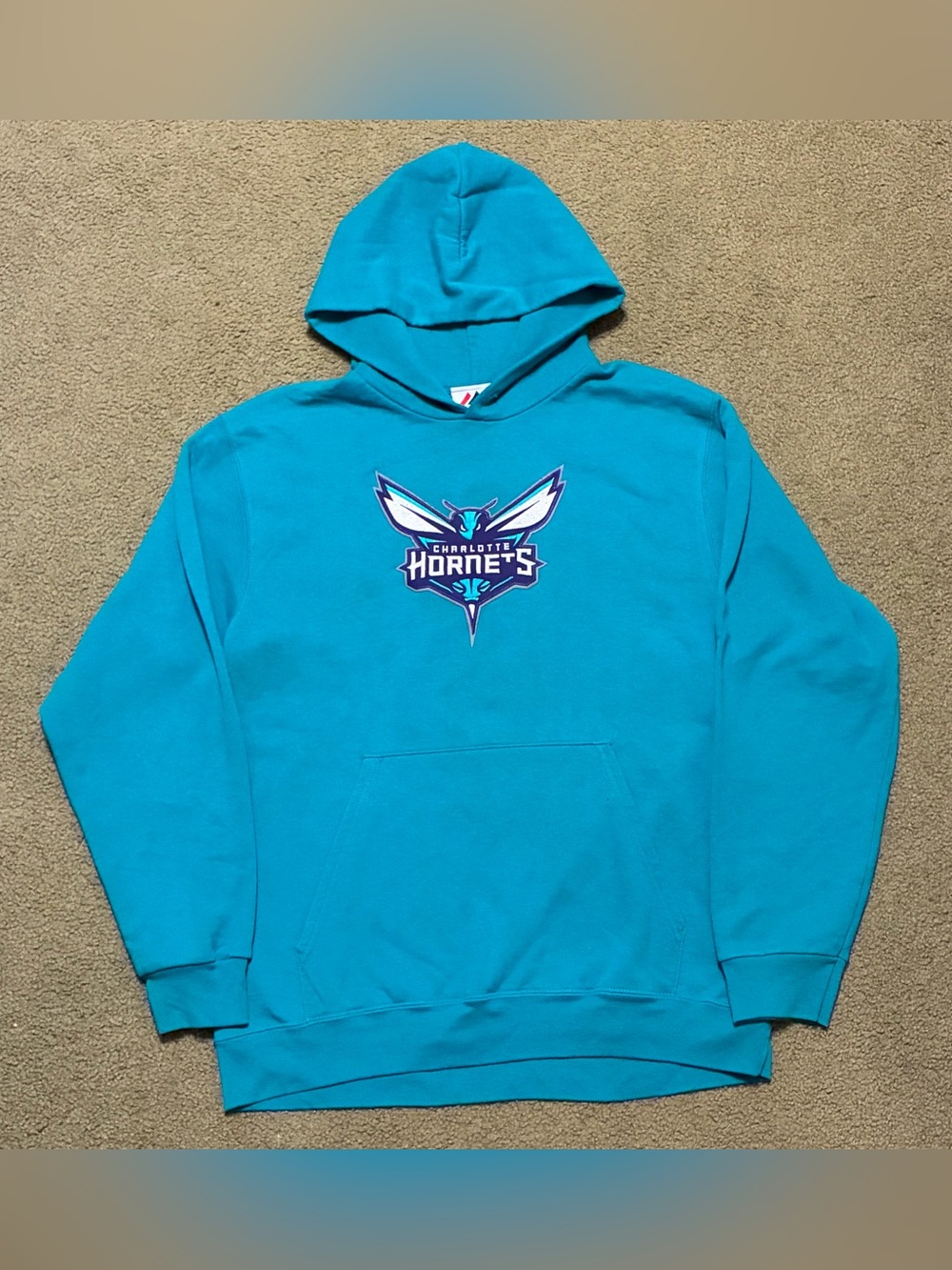 Majestic Charlotte Hornets NBA Basketball Hoodie Men’s M Pullover Sweatshirt